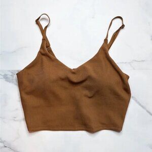 Athleta Elation V-Neck Rib Longline Bra MEDIUM